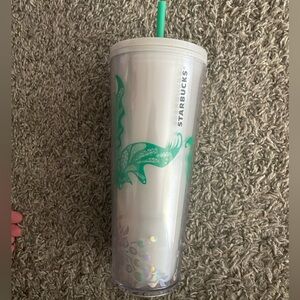 Starbucks Iridescent Tumbler with Green Accents